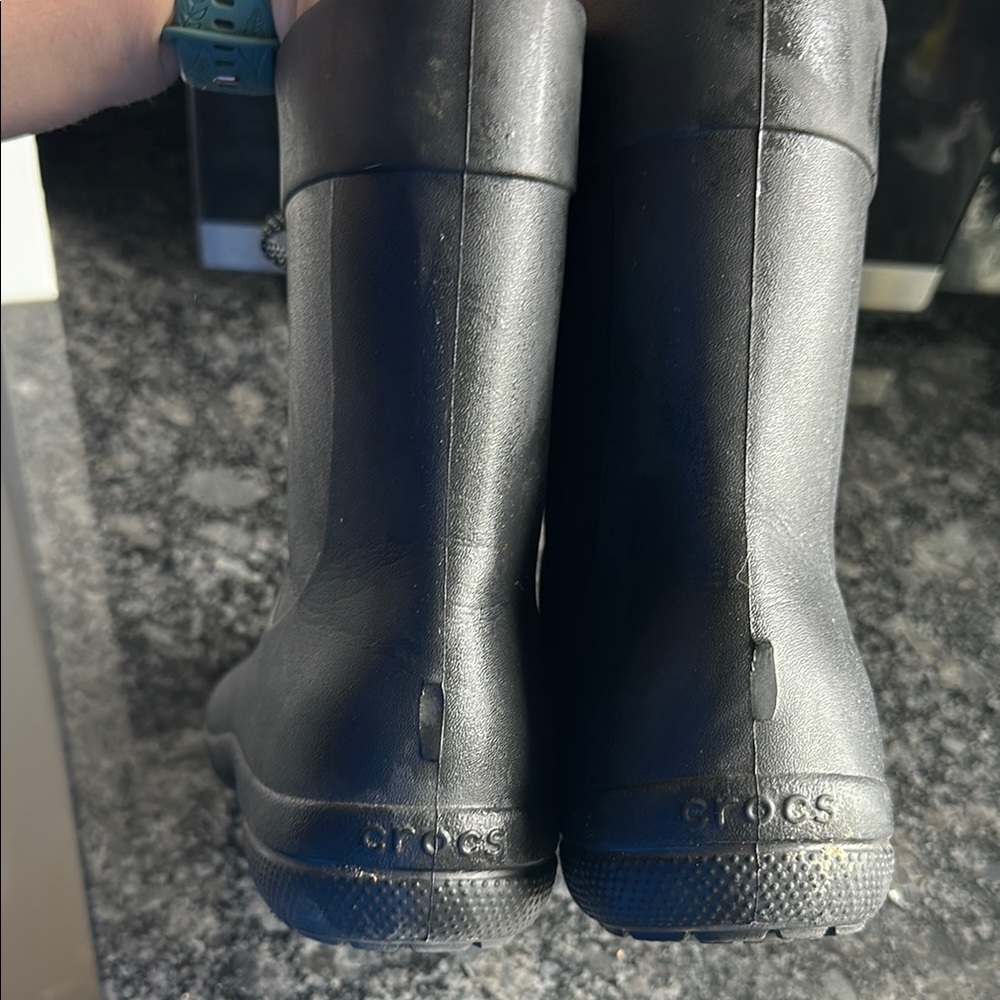 Crocs Black Ankle Boots View 2